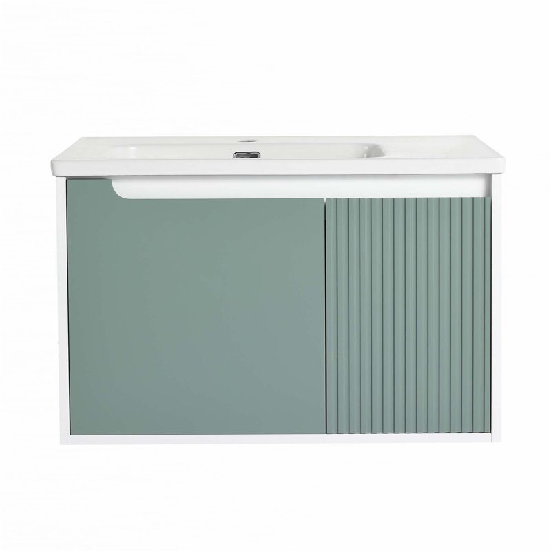 Wall-Mounted Bathroom Vanity With Ceramic Sink