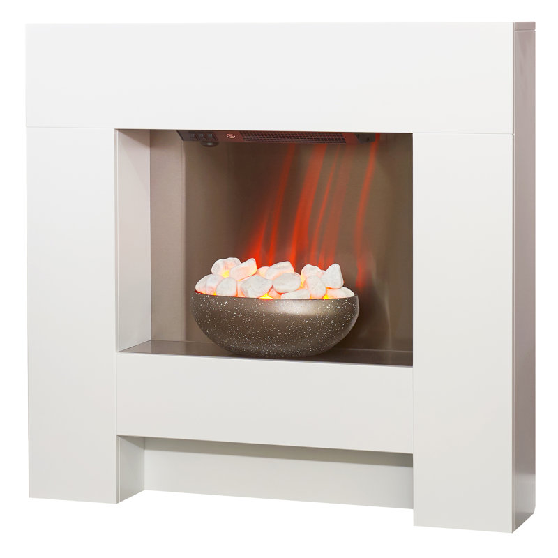 Cubist Adam 90.5cm W Pure White Electric Fireplace with 6824.28 BTU