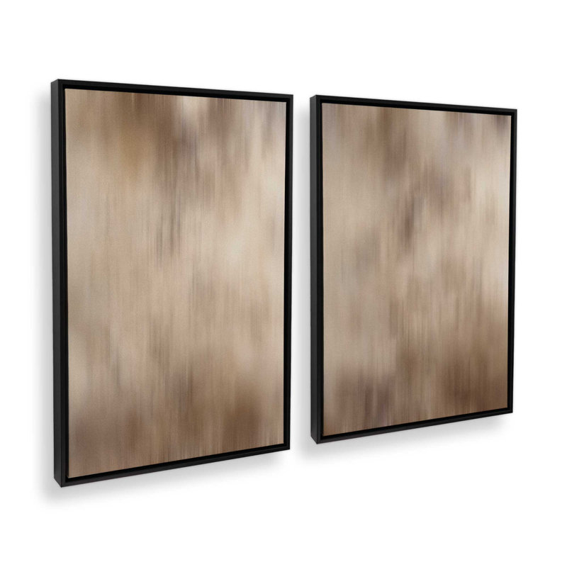 Cosmic Latte, ensemble de 2 impressions sur toile dans un cadre, Cadre flottant noir satiné