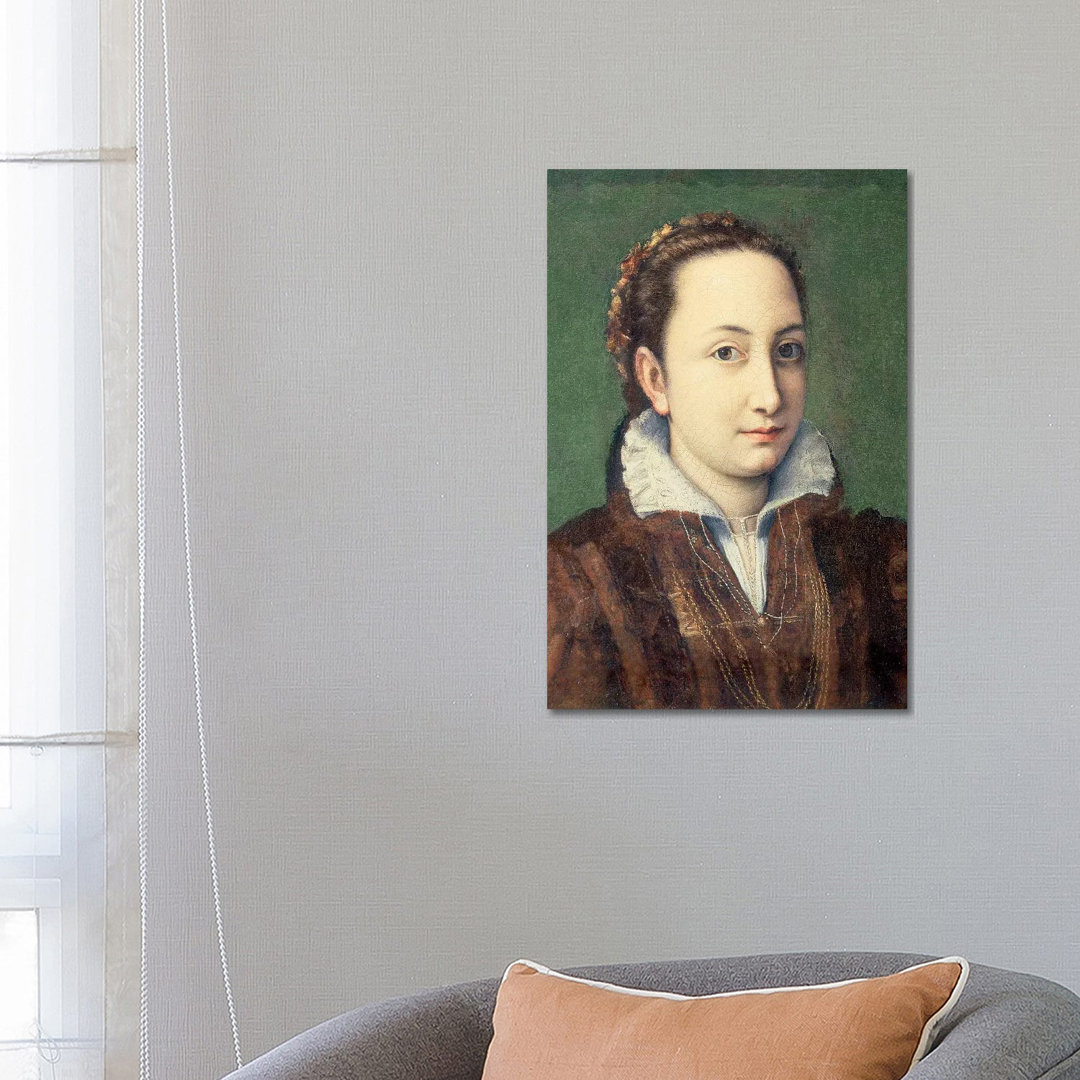 Self Portrait, Attired As Maid-of-Honour To The Queen Of Spain, 1559 by Sofonisba Anguissola - Wrapped Canvas Painting