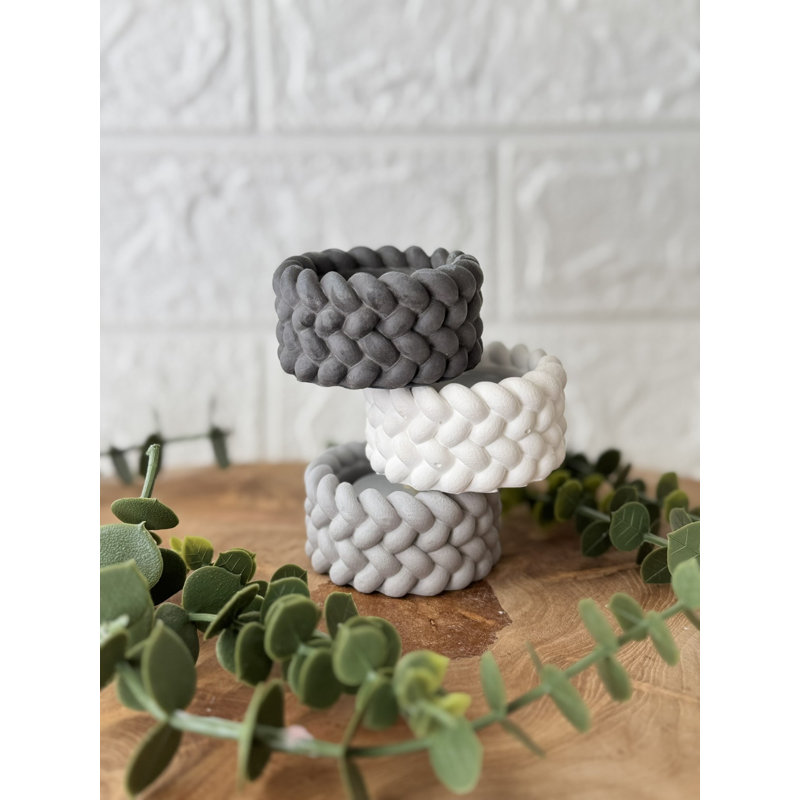 Elegant Candle Set (3 Pieces), Purple Concrete Holders with Soya Wax Candles, 2.4 x 2.4 x 2.4 inches Each | 100% Concrete Construction | Perfect for Home Decor, Gifts & Relaxation Atmosphere