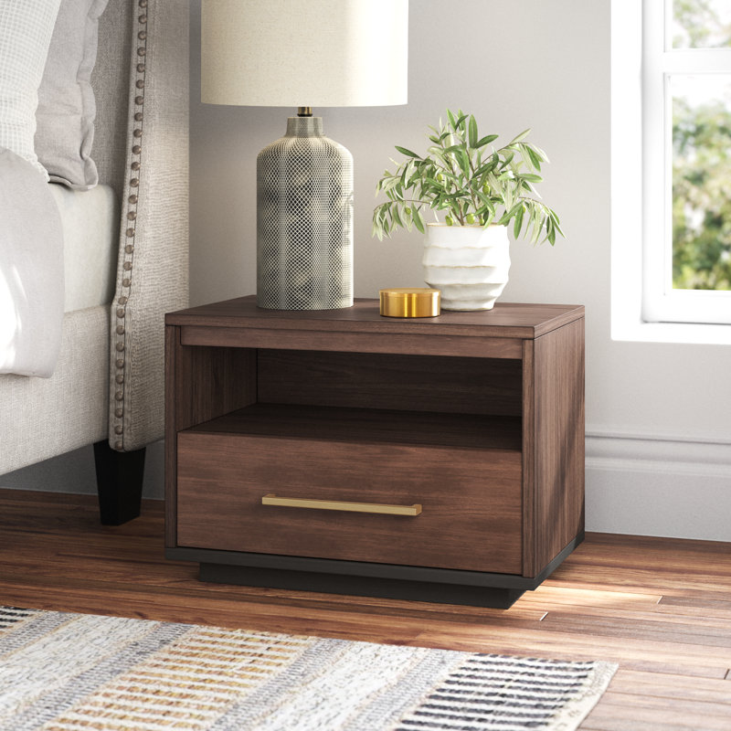 Roxie 1 - Drawer 24.8" Nightstand, Brown