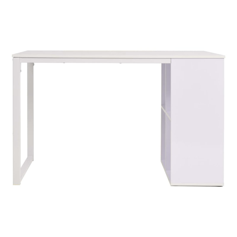 Staton Metal Base Writing Desk, White/White