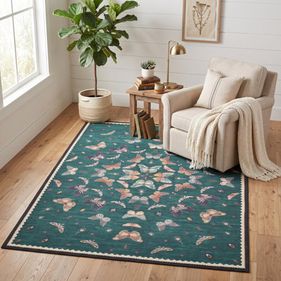 Tapis à motif de papillons Vintage