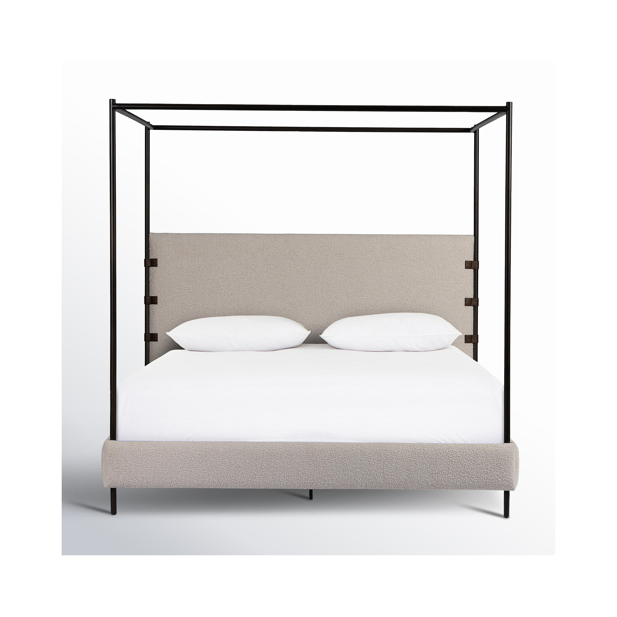 Malo Upholstered Metal Canopy Bed, Knoll Natural, Queen