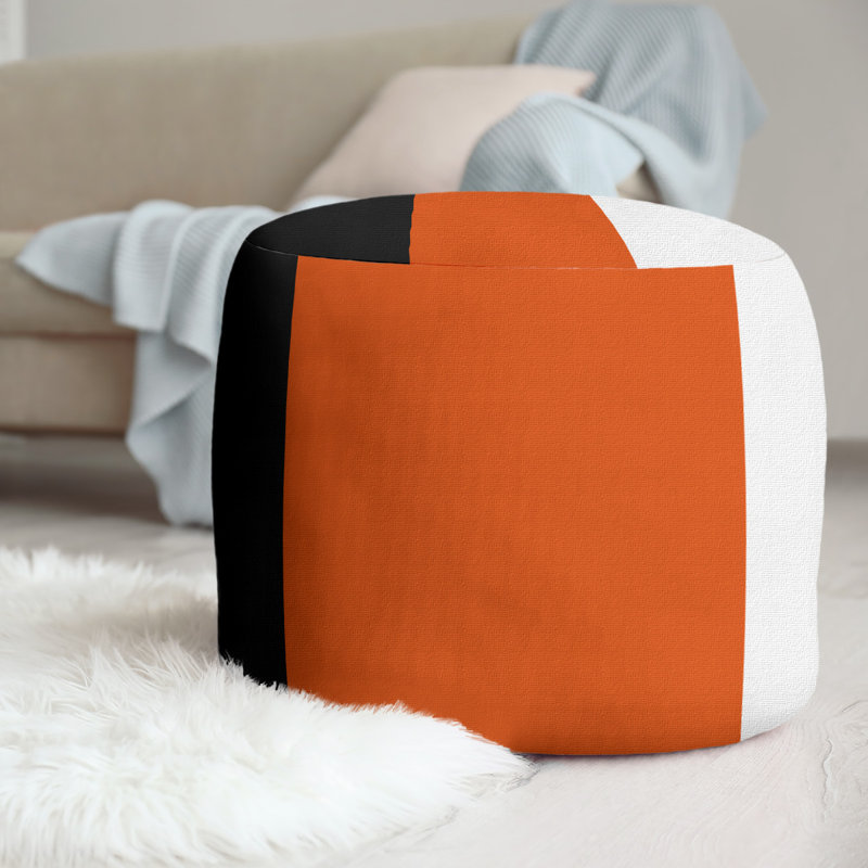 repose-pieds rond 20,5", Noir / orange / blanc