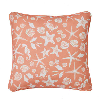 Lobster Indoor / Outdoor Animal Print Orange Square Throw Pillow Cover