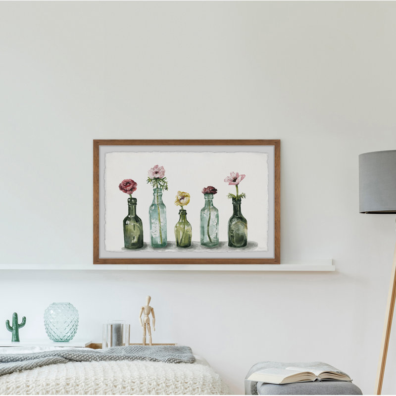 «Flower In A Bottle», reproduction encadrée, H 24 po x l 36 po x P 1,5 po