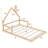 Wood Floor Bed With House-Shaped Headboard-453419973-453419968