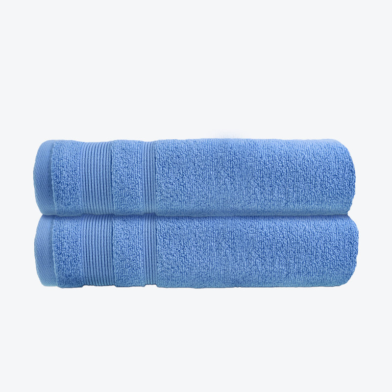 Quick Dry Luxury Standard Cotton Bath Towels Set, Cornish Blue