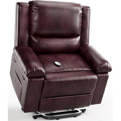 Fauteuil inclinable électrique Power Lift, siège de cinéma maison avec support lombaire, canapé et fauteuil inclinables en simili-cuir avec dossier et pieds réglables, fauteuil inclinable électrique pour salon, noir