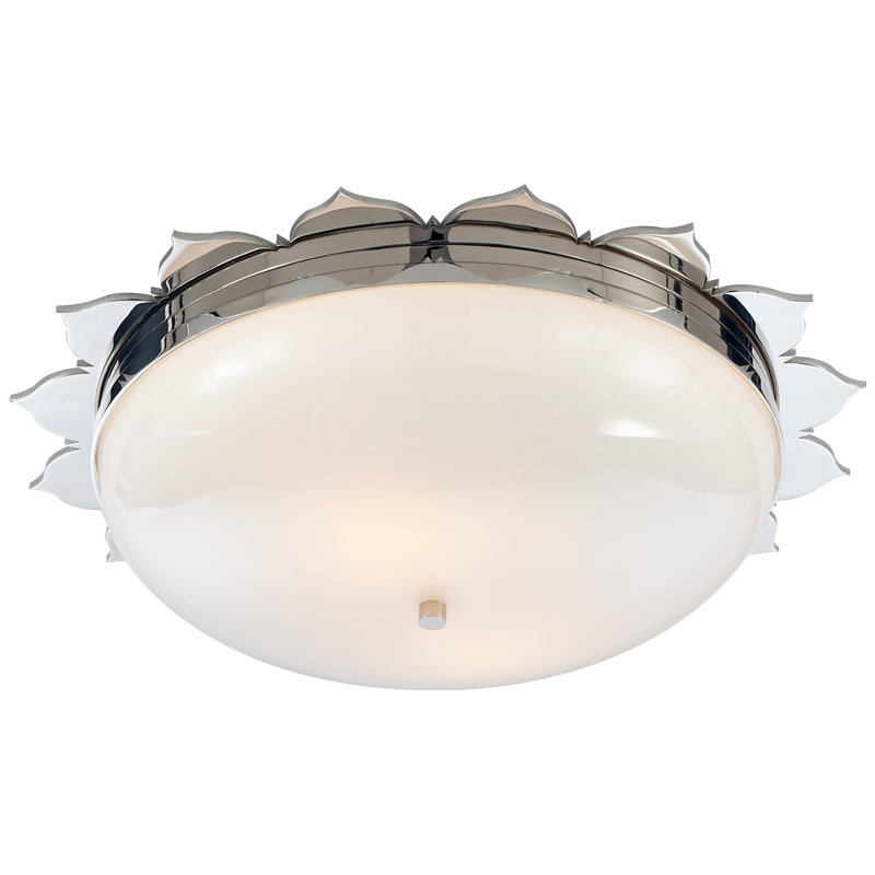 Alexa Hampton Rachel Large Flush Mount, Polished Nickel, 5" H x 18" W x 18" D