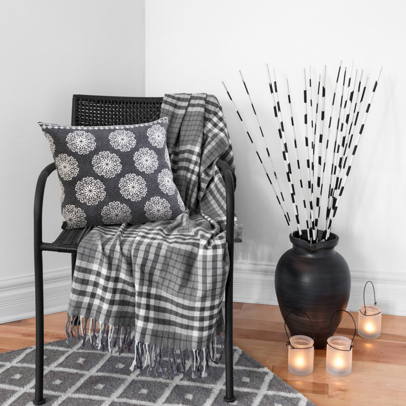 Housse de coussin décoratif Everyday Floral, Noir, Housse de coussin seulement - sans coussin