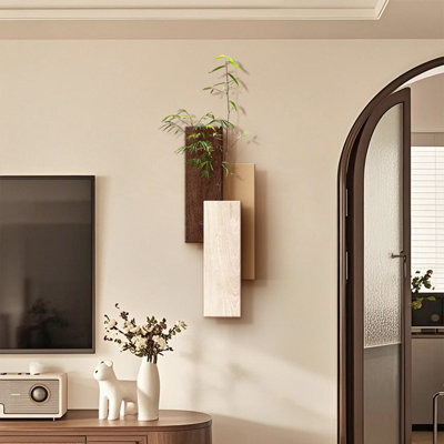 Coffee + White Rectangle Sandstone Wall art