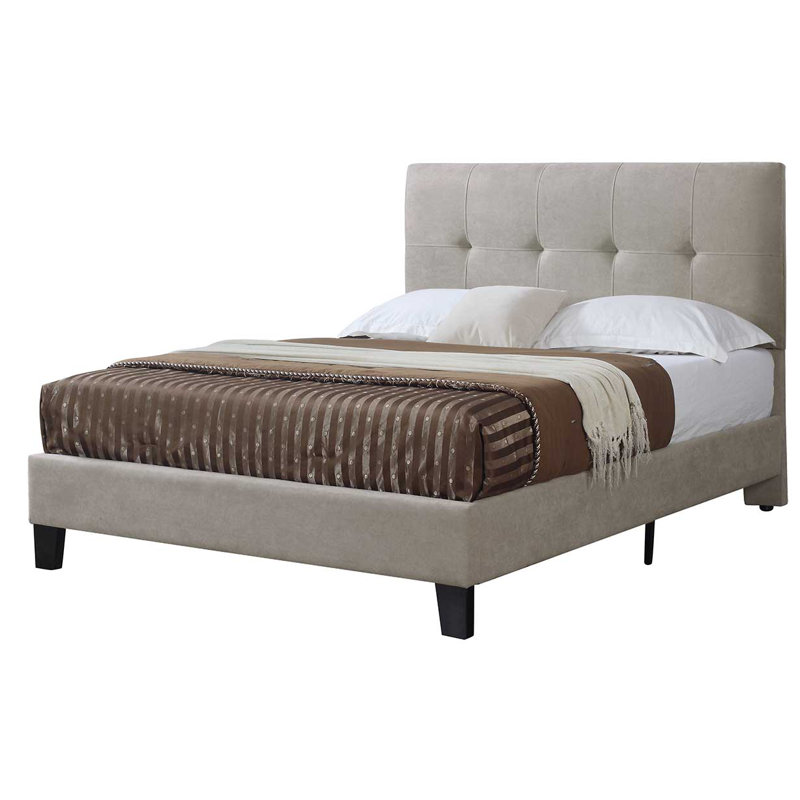 Nance Upholstered Standard Bed, California King, Taupe