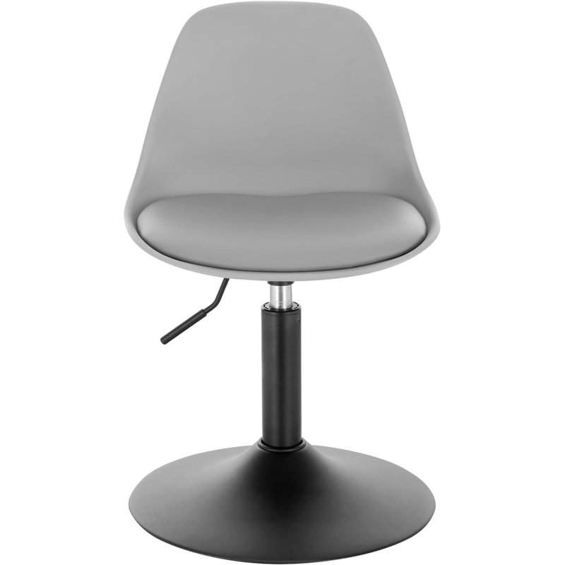 Silsby Swivel Upholstered Adjustable Height Counter Stool with Metal Frame, 1, Grey