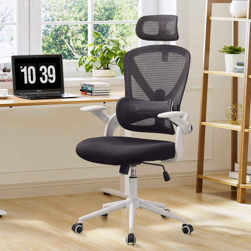 Tarangini Office Chair with Headrest, Black, White