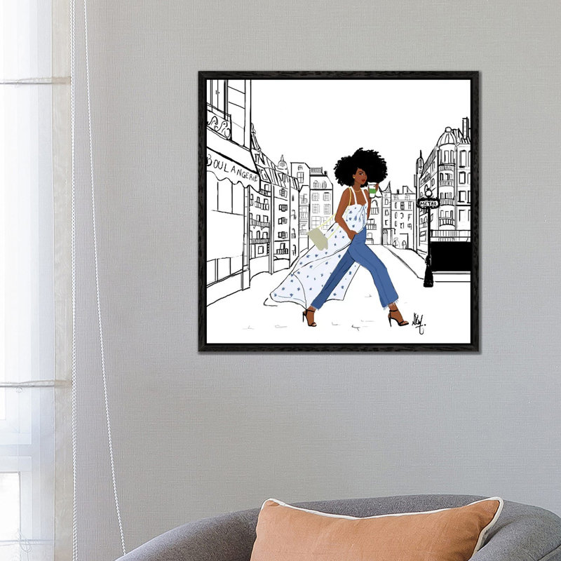Parisienne 1 Piece Wall Art on Canvas, 66.04 cm H x 66.04 cm W, Black Framed