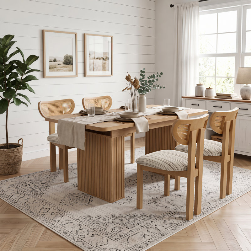 Patsy Dining Set, 5 Pieces: Table, 4 Chairs, Taupe