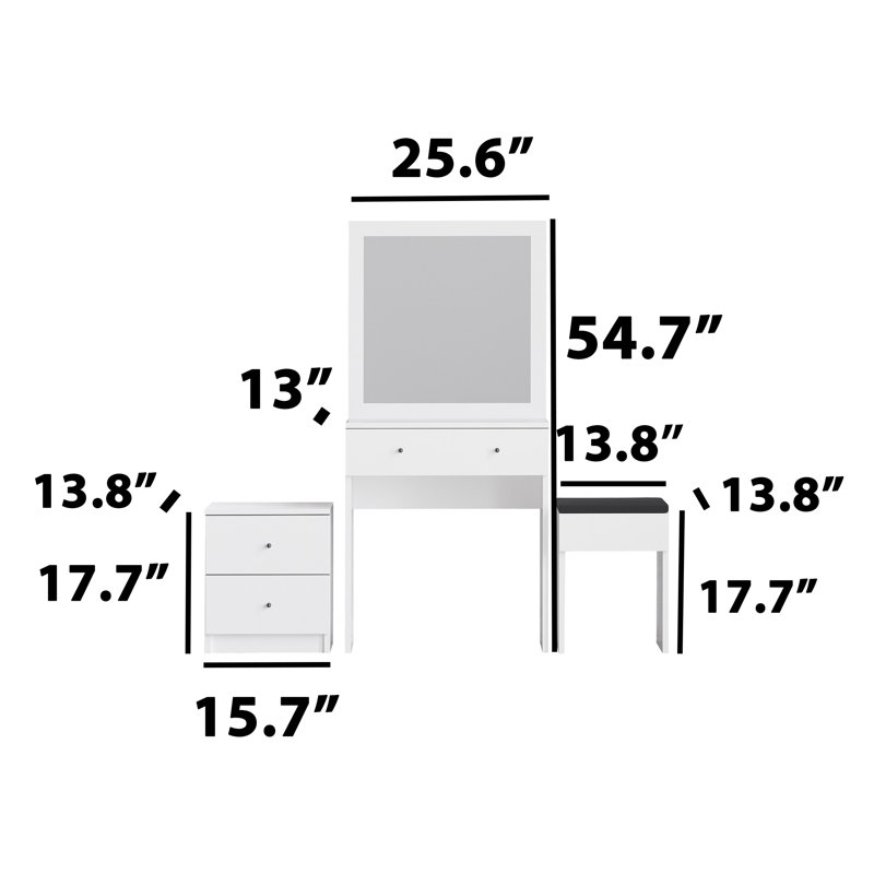 Table de maquillage avec miroir Harnage