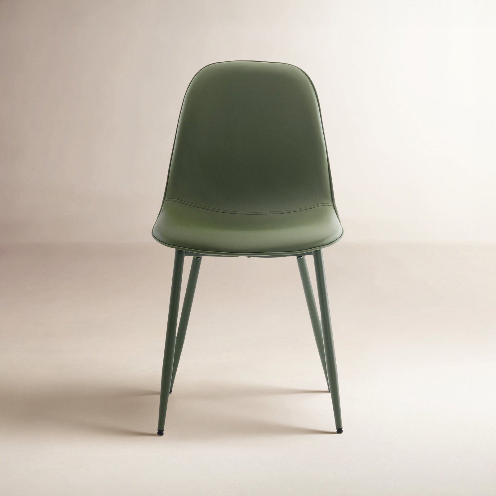 Kavi Dining Chair, Bean Green Faux Leather/Bean Green