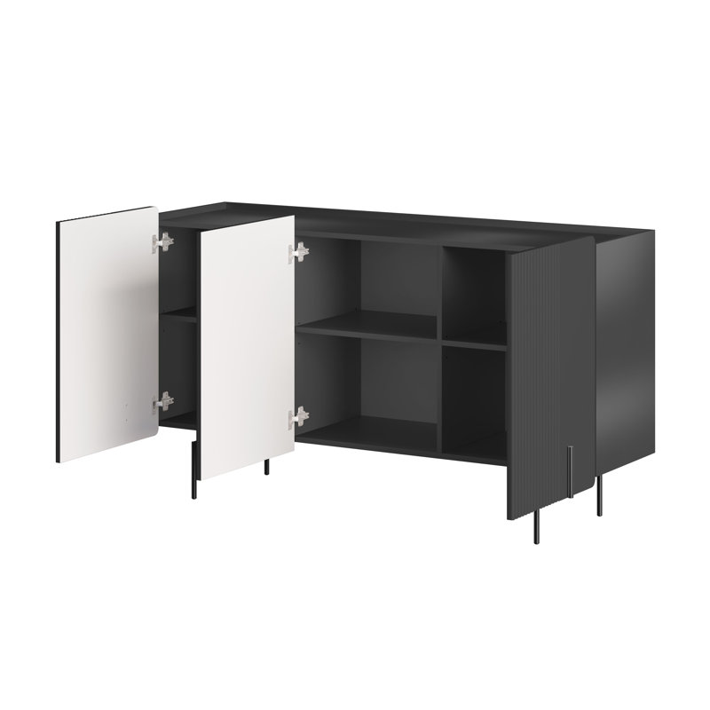 Overkamp 150cm Sideboard, Black/Black
