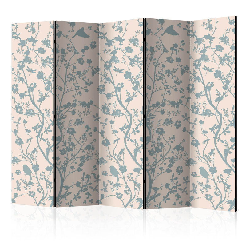 Gijsje 225cm W x 172cm H 5 - Panel Solid Wood Folding Room Divider