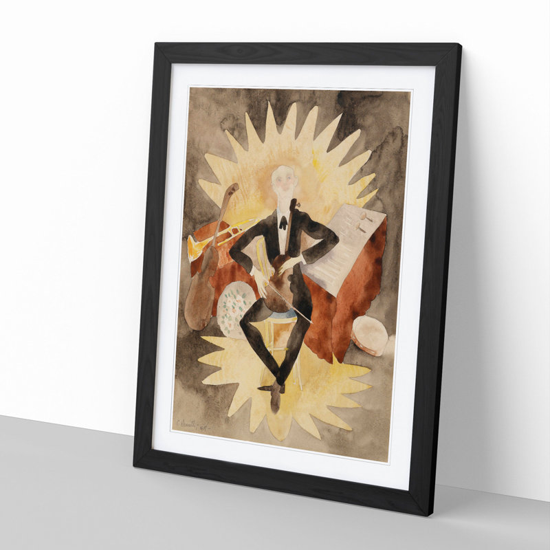 Musician by Charles Demuth - Picture Frame Painting, 36cm H x 27cm W x 2cm D, Black Framed