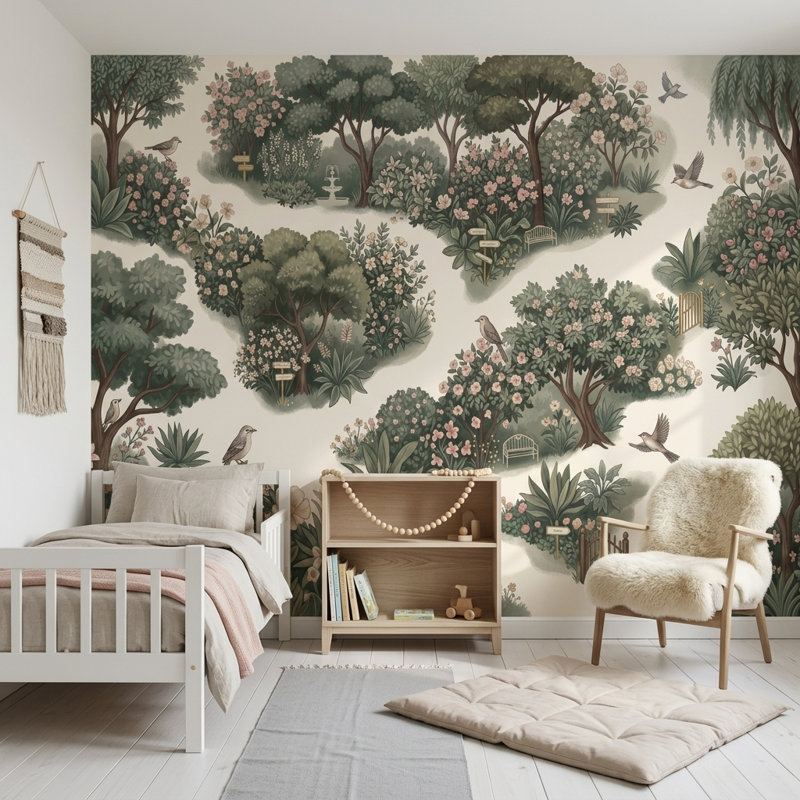Papier peint jardin et jardin, Non tissé, 120 po x 96 po