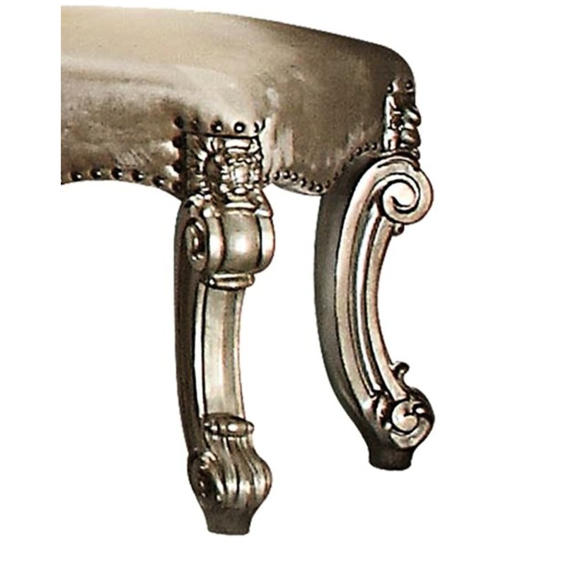 Siège de coiffeuse confortable doré et os avec une finition contrastée antique
