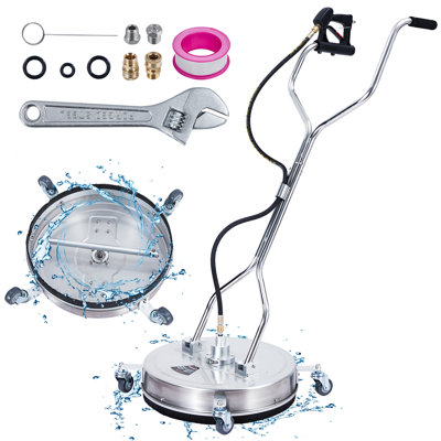 Pressure Washer With Double Handle, 4 Wheels, 3/8” Connection, 2 Spare Nozzles, Stainless Steel Housing Accessories For Driveway, Patio, Walkway, Terrace, 4000psi