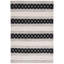 Tapis géométrique en laine / coton tissé à la main en ivoire / noir-396954583