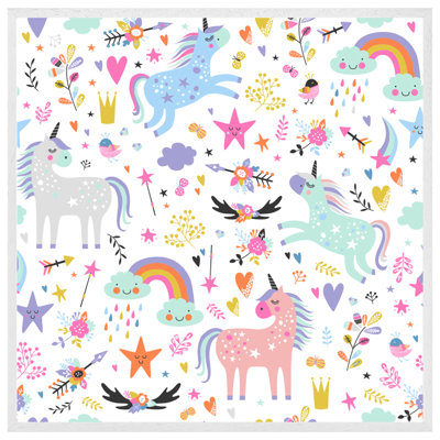 Baidland Unicorns 1 Piece Single Picture Frame Wall Art