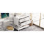 Meuble-lavabo blanc avec lavabo - 36 po, structure en bois massif, 4 tiroirs, lavabo encastré en céramique, lavabo à tiroir fonctionnel blanc, spacieux-1145170914
