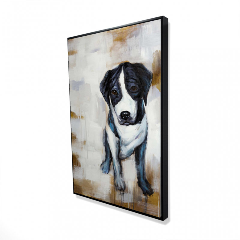 Sitting Dog Print On Canvas