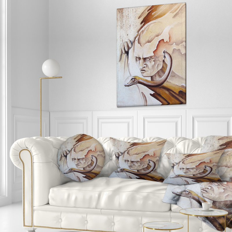 Voix à l'intérieur - Coussin imprimé abstrait