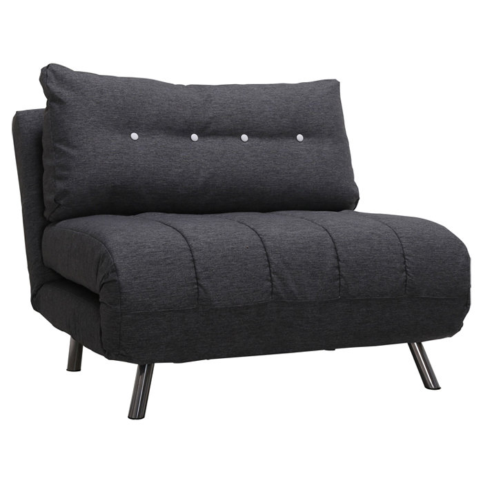 Mikaylin Twin 101cm Faux Leather Convertible Sofa, Pebbled Grey