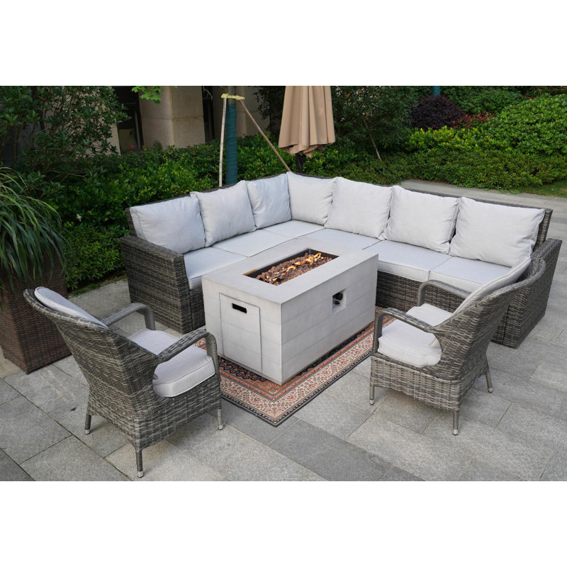 Algird 7 - Person Patio Conversation Set with Cushions