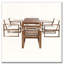 Ensemble de salle à manger 7 pièces pour 6 personnes en bois d'acacia avec trou pour parasol (moka)-1100006781