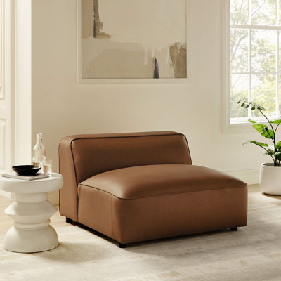 Fauteuil modulaire en cuir sans accoudoirs Auren
