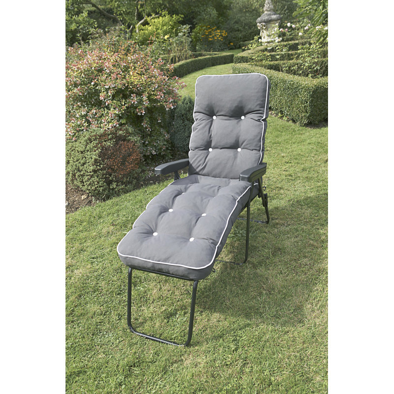 William Sun Lounger Cushion, Charcoal Grey