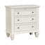 Table de chevet blanc crème avec 3 tiroirs et plateau escamotable élégant 3 po escamotable