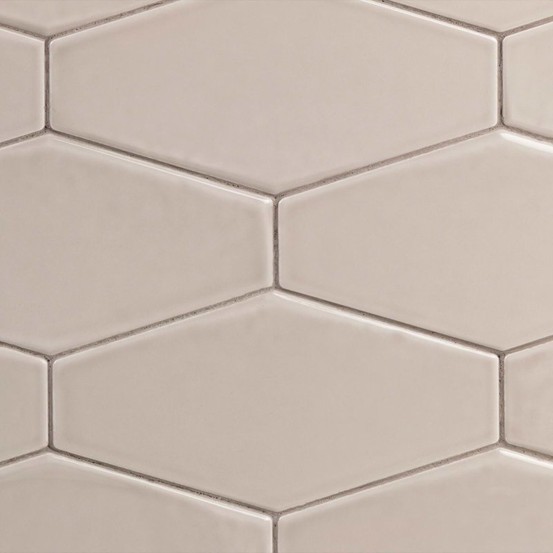 Manchester 4x8 Hexagon Glossy Ceramic Tile, Taupe Beige
