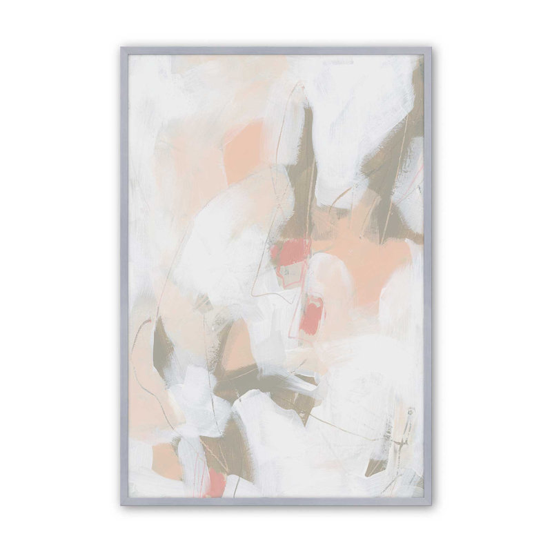 Hush Pink Abstract I Print dans un cadre, H 25,25 po x l 19,25 po, Cadre de coin ouvert en chrome poli