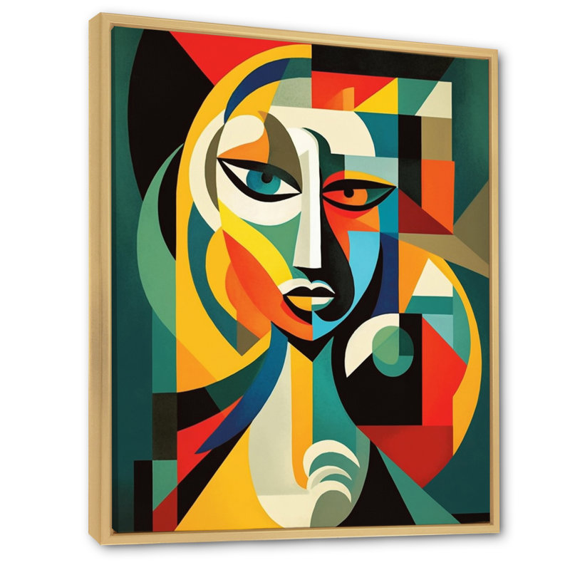 Reproduction d'art sur toile, "Abstract", Cadre flottant brun, 44" H x 34" W