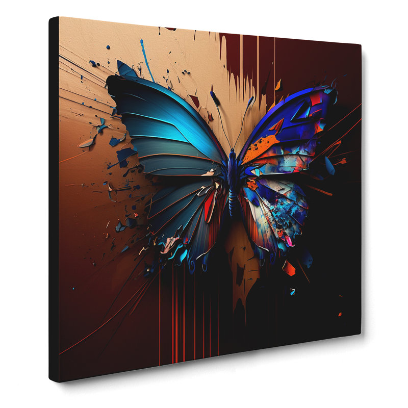 Butterfly Abstract Art - Print, 35cm H x 35cm W x 3cm D