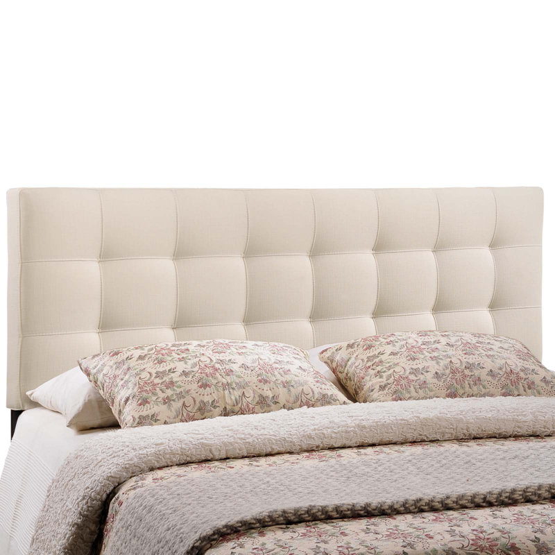Lily Upholstered Vinyl Headboard, Full, White