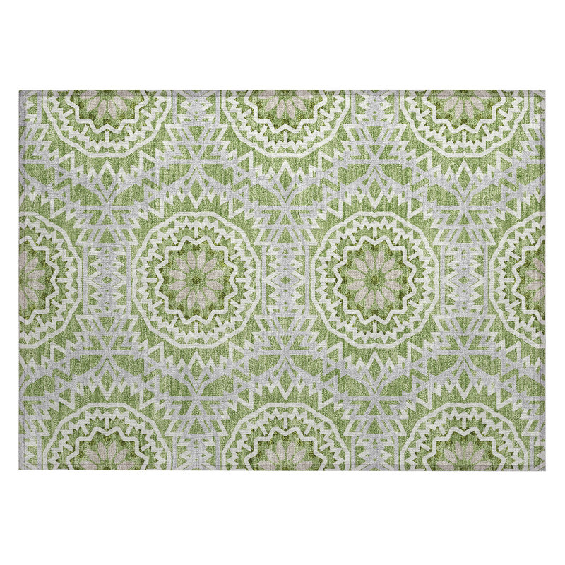 Kayann Washable Geometric Indoor / Outdoor Rug, Rectangle 1'8" x 2'6"