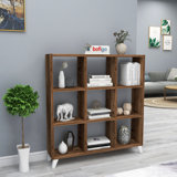 9 Cube Square Bookcase With Legs Cabinet Storage Shelving Display Wood Shelf