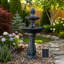 Fontaine solaire à 2 niveaux en fibre de verre / résine XBrand H 44 po avec panneau solaire et pompe à arrêt automatique, fontaine de jardin solaire, grande fontaine extérieure, fontaine à deux niveaux pour bain d'oiseaux-417981534